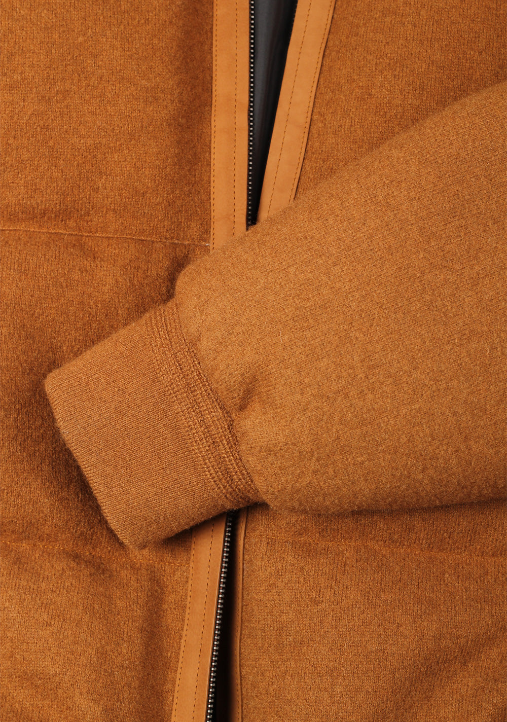 ZEGNA Oasi Cashmere Brown Padded Bomber Jacket Outerwear
