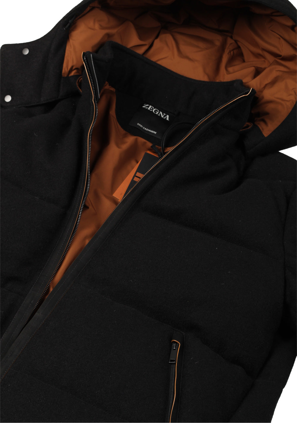 ZEGNA Oasi Cashmere Black Padded Bomber Jacket Outerwear