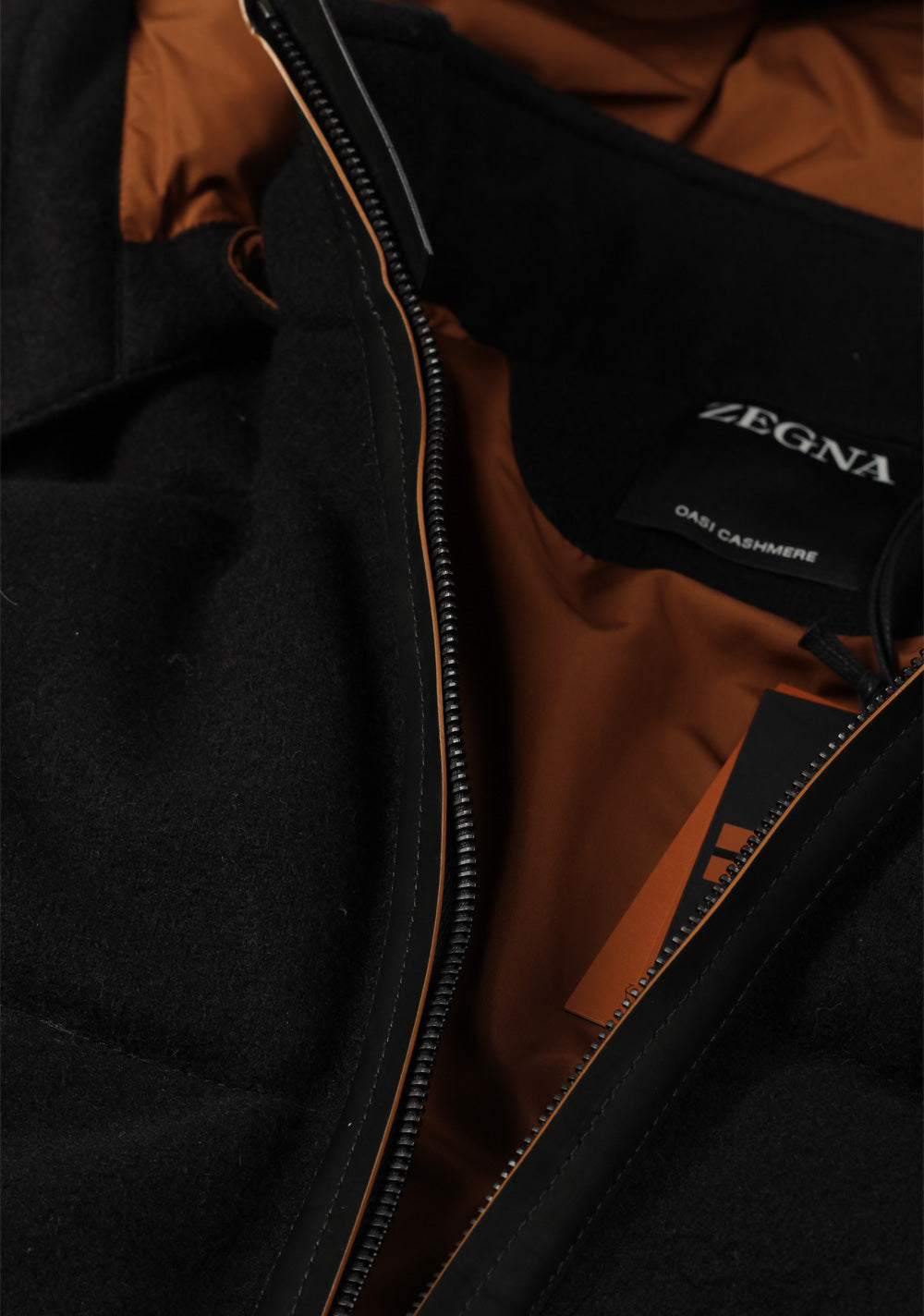 ZEGNA Oasi Cashmere Black Padded Bomber Jacket Outerwear
