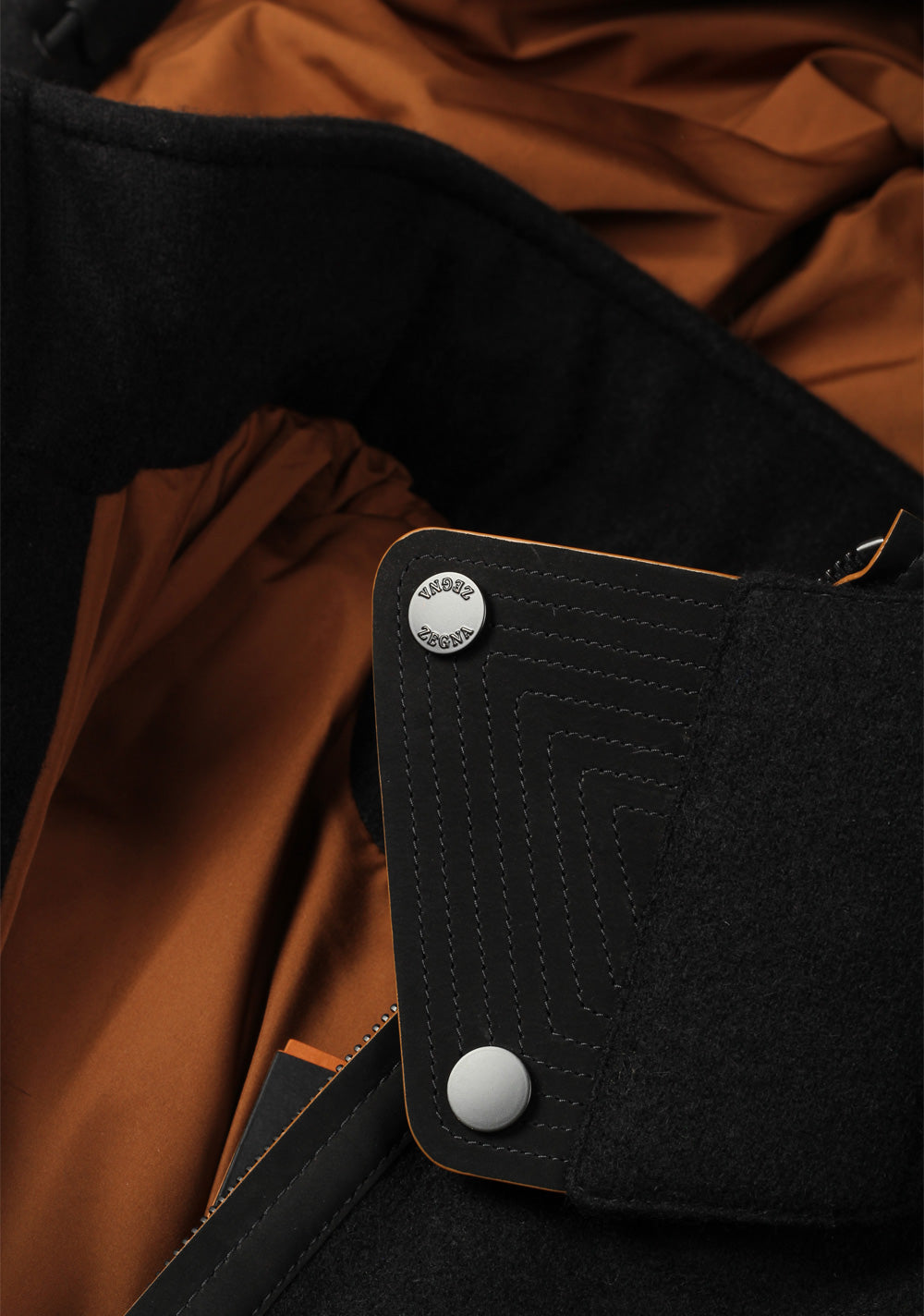 ZEGNA Oasi Cashmere Black Padded Bomber Jacket Outerwear