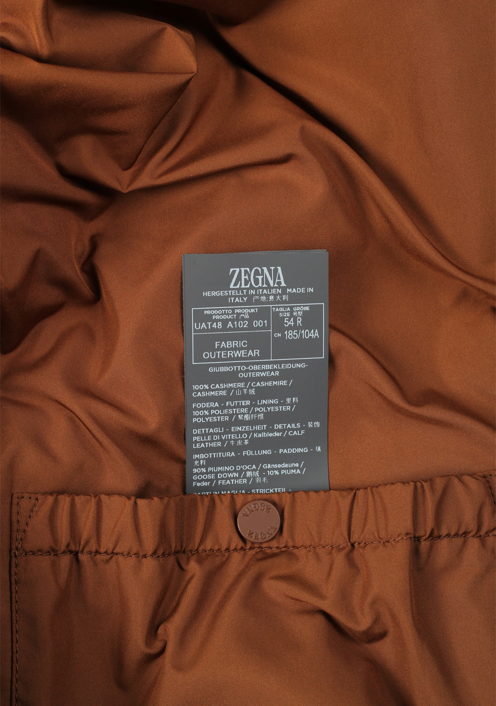 ZEGNA Oasi Cashmere Black Padded Bomber Jacket Outerwear