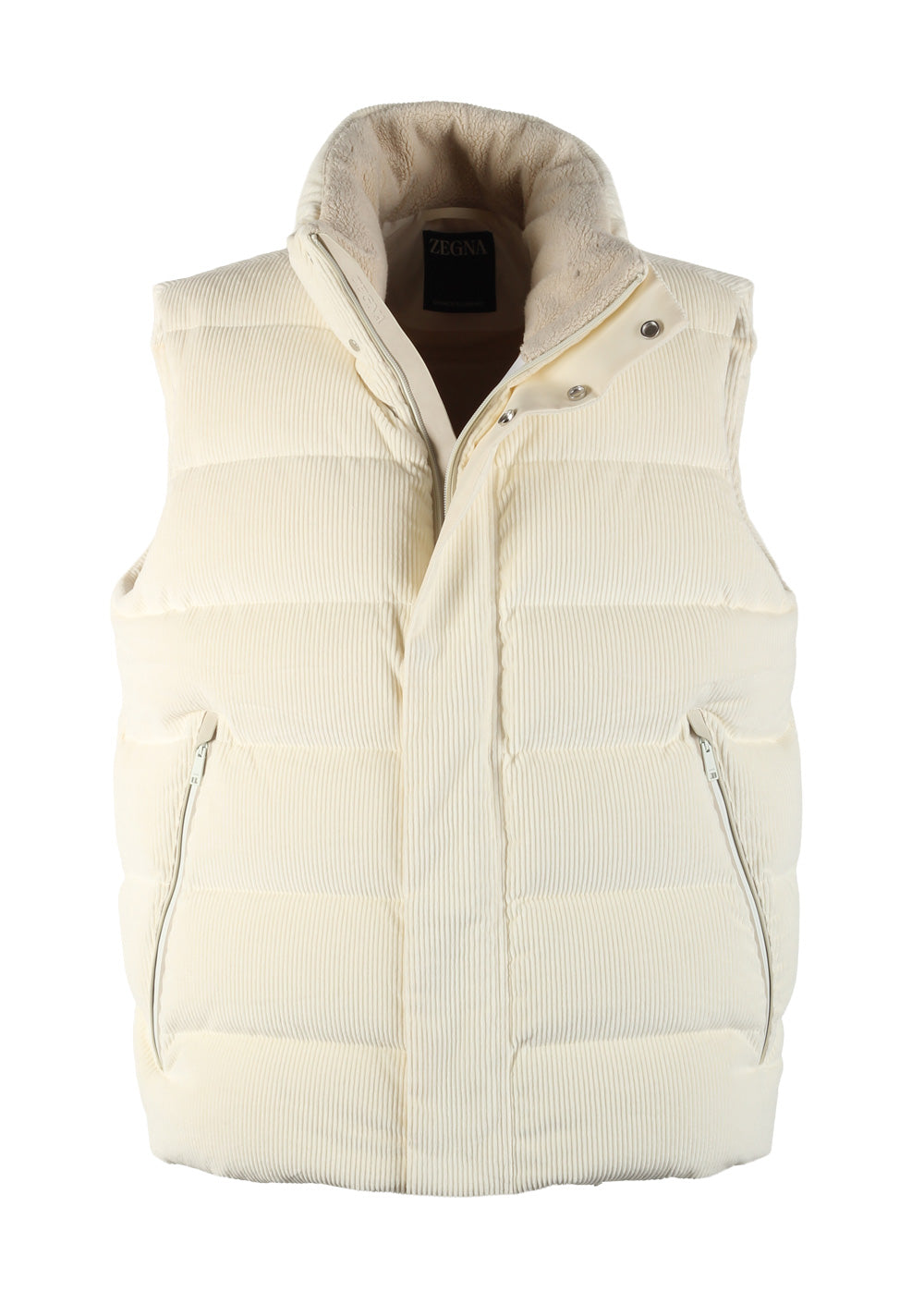 ZEGNA Cashco Elements Off White Corduroy Vest Outerwear – Costume