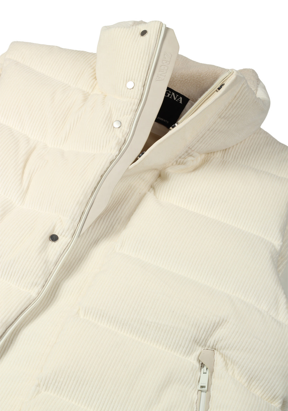 ZEGNA Cashco Elements Off White Corduroy Vest Outerwear