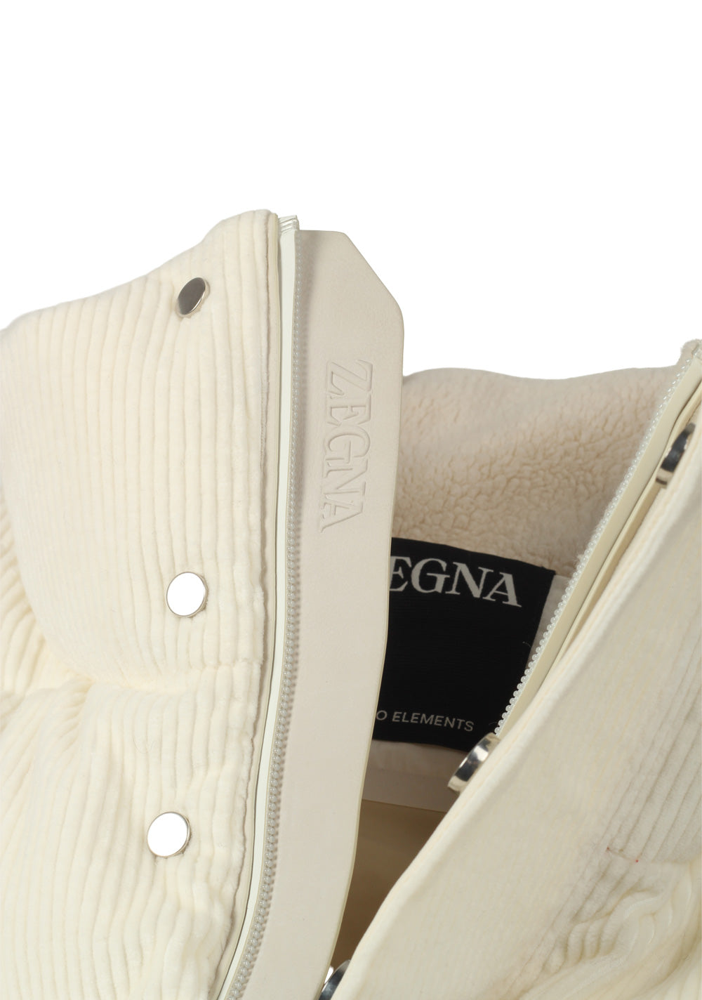 ZEGNA Cashco Elements Off White Corduroy Vest Outerwear