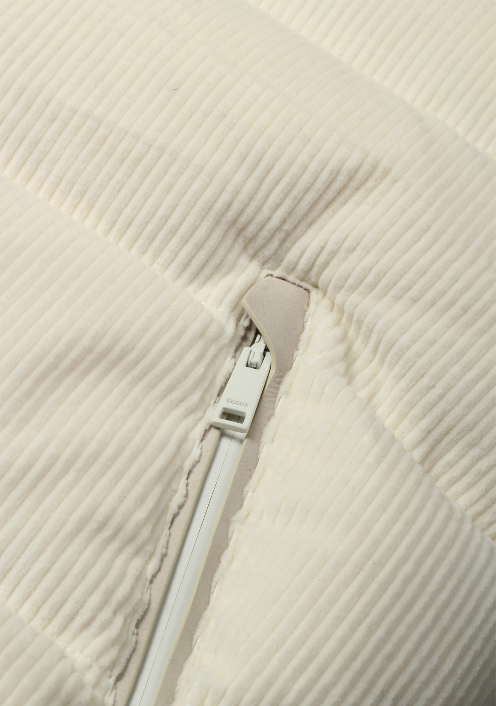 ZEGNA Cashco Elements Off White Corduroy Vest Outerwear
