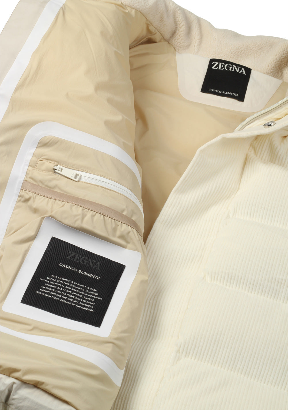 ZEGNA Cashco Elements Off White Corduroy Vest Outerwear