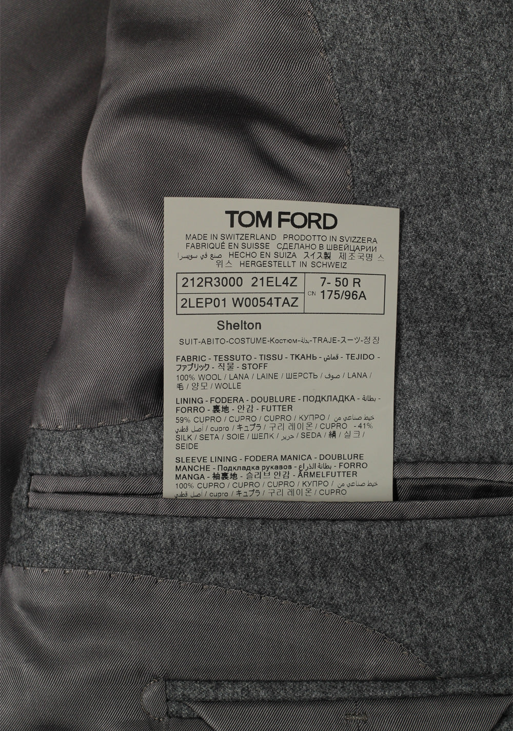 TOM FORD Shelton Wool Flanel Gray Suit