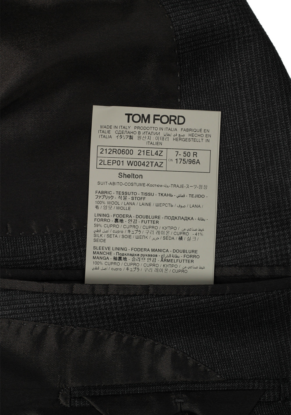 TOM FORD Shelton Wool Checked Gray Suit