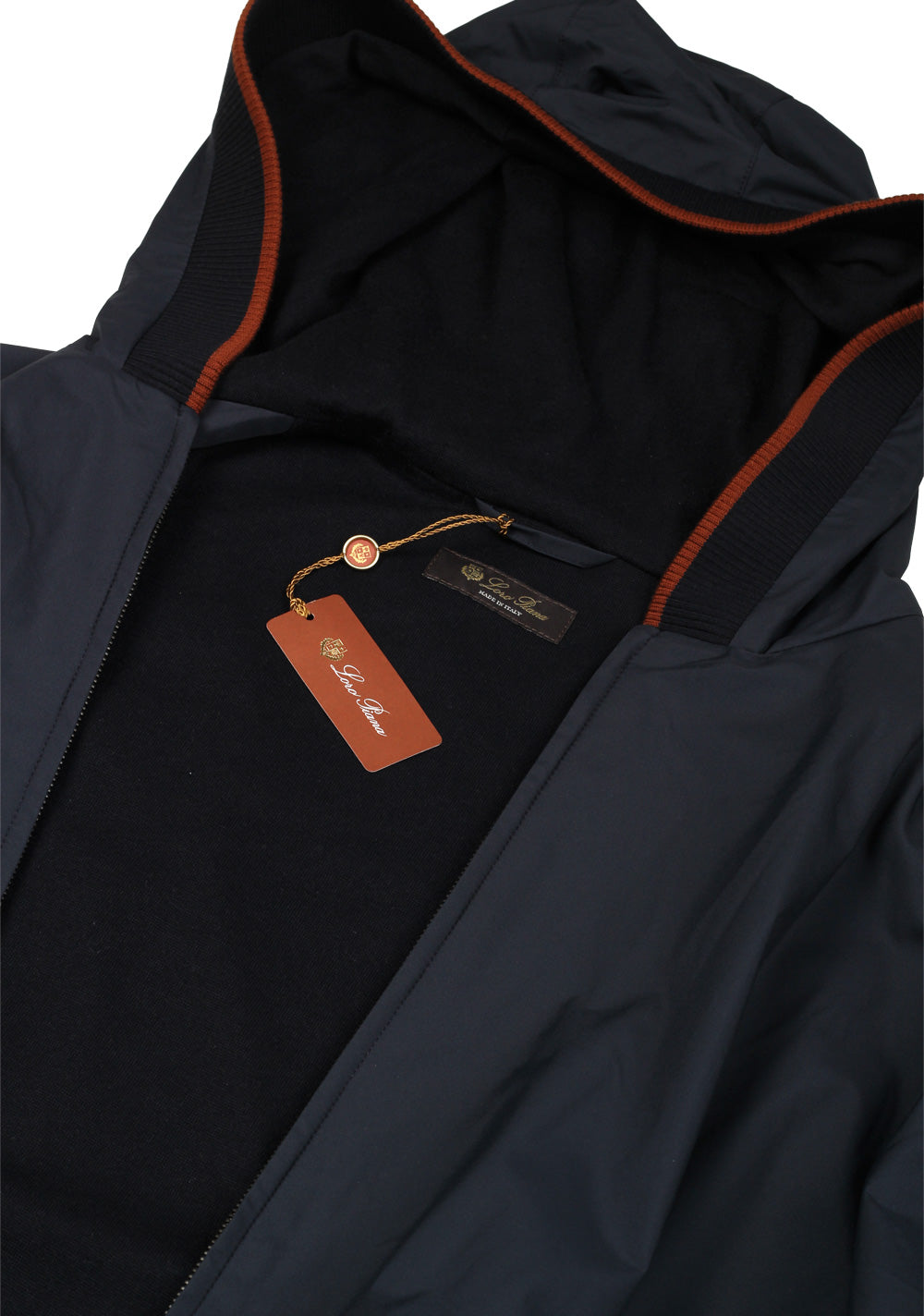 Loro Piana Blue Hooded Bomber Cashmere Jacket Coat Size XXL / 56 / 46R U.S.