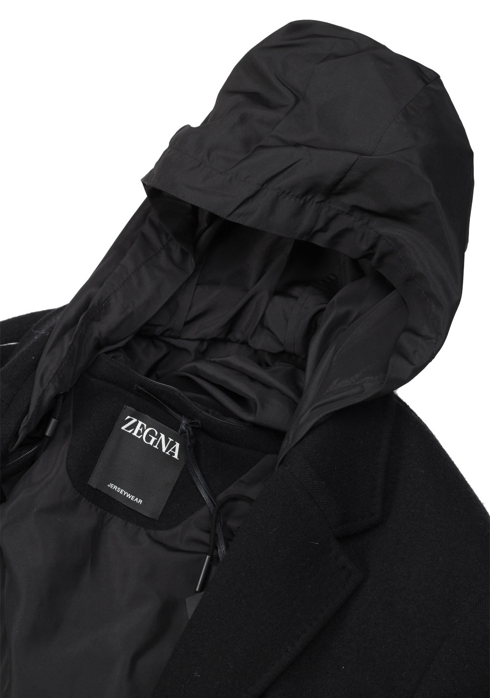 ZEGNA Jerseywear Black Overcoat Size 52 / 42R U.S.