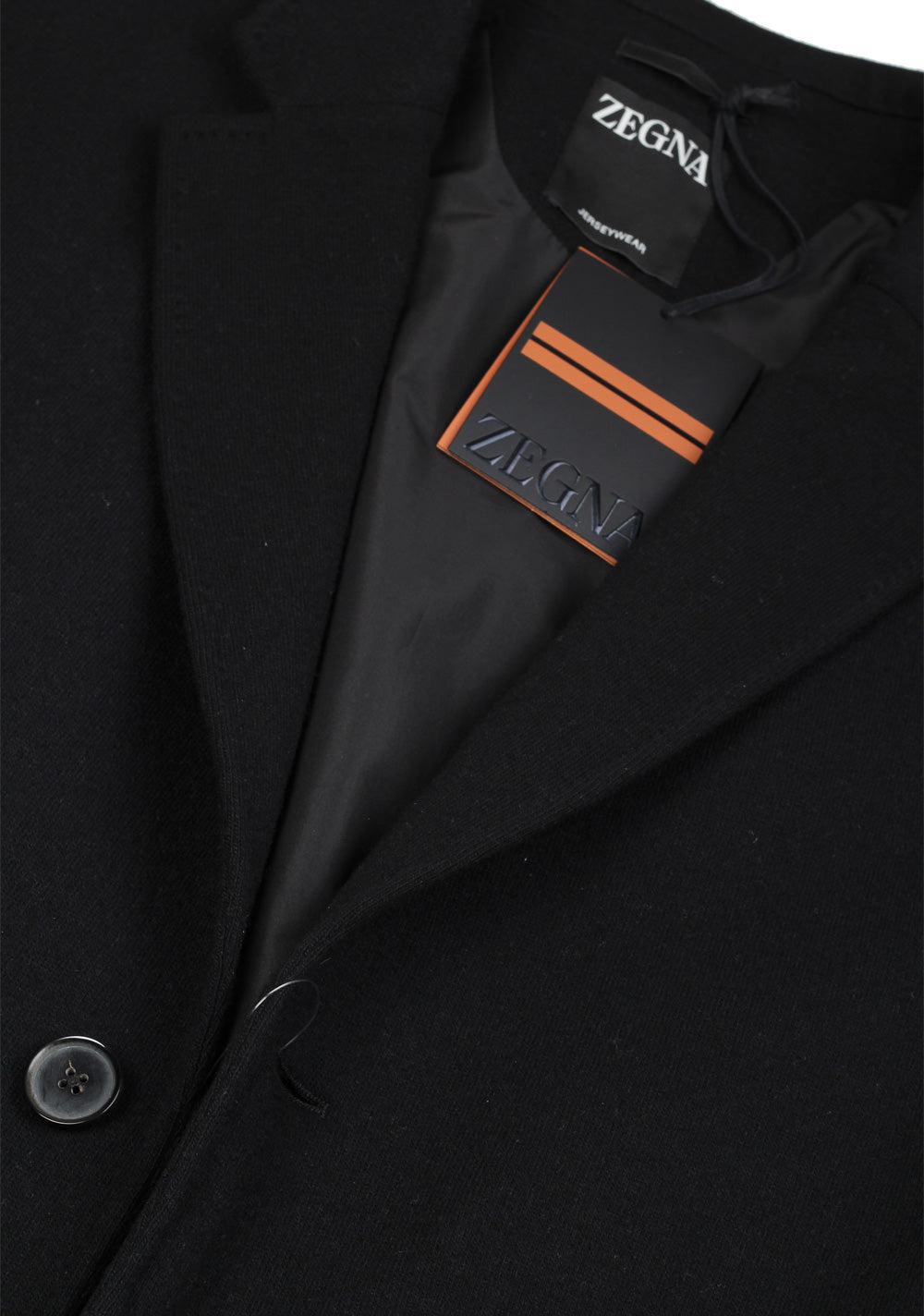 ZEGNA Jerseywear Black Overcoat Size 52 / 42R U.S.