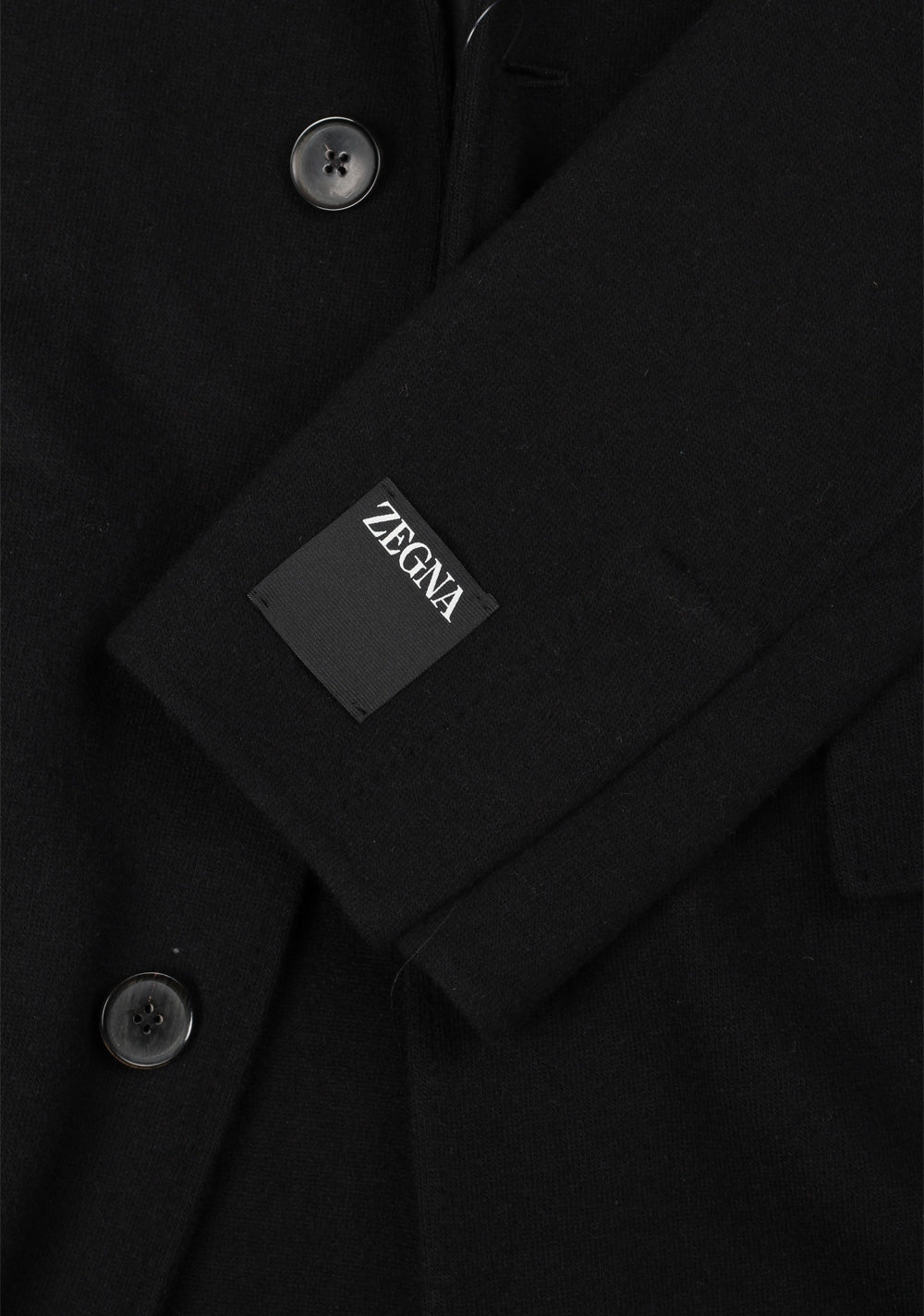 ZEGNA Jerseywear Black Overcoat Size 52 / 42R U.S.