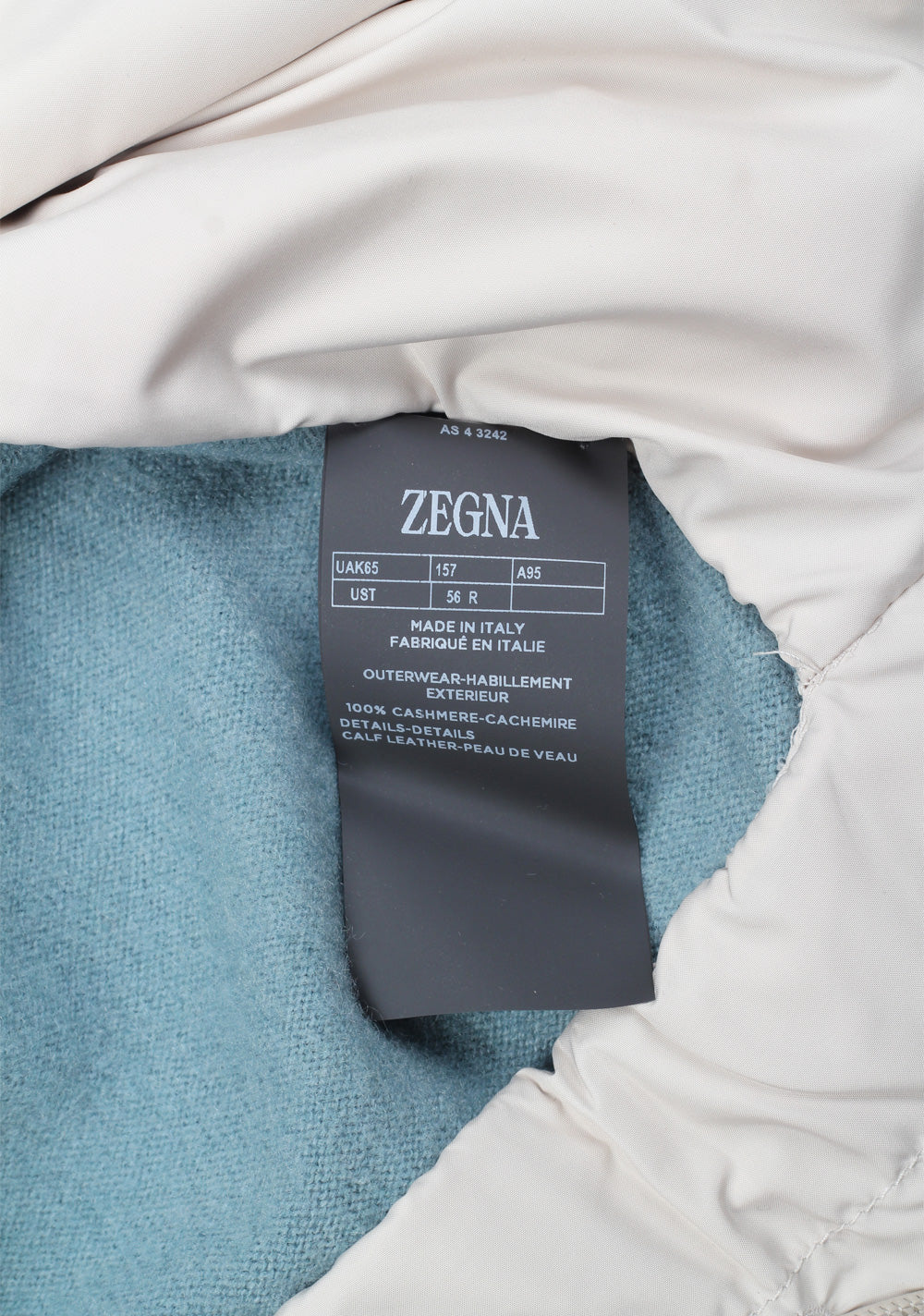 ZEGNA Oasi Cashmere Blue Zipper Sweater Size 56 / 46R U.S.