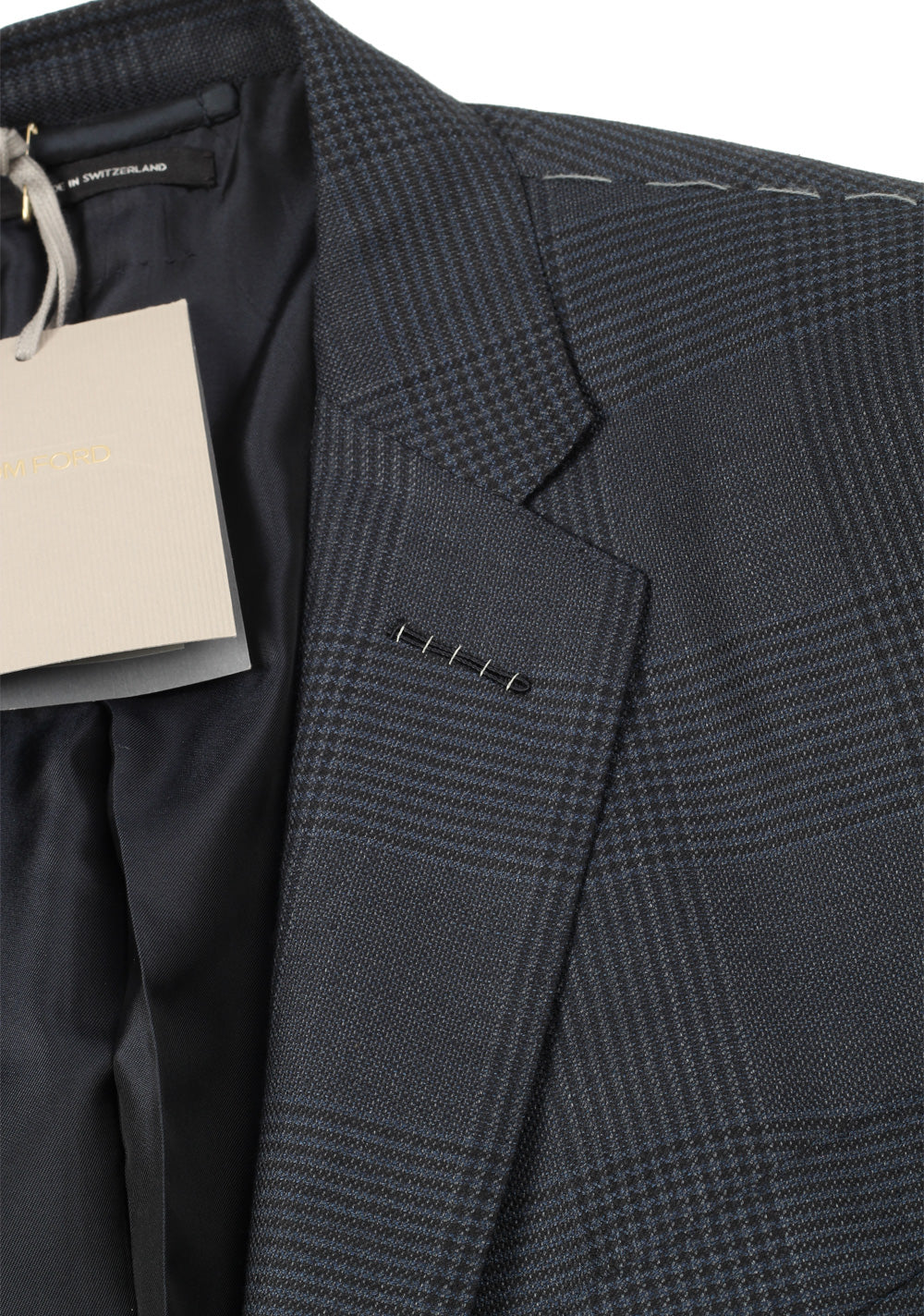 TOM FORD O'Connor Wool Silk James Bond Checked Blue Suit