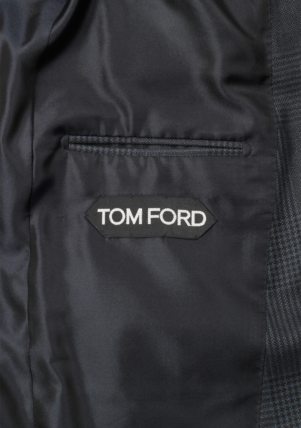 TOM FORD O'Connor Wool Silk James Bond Checked Blue Suit