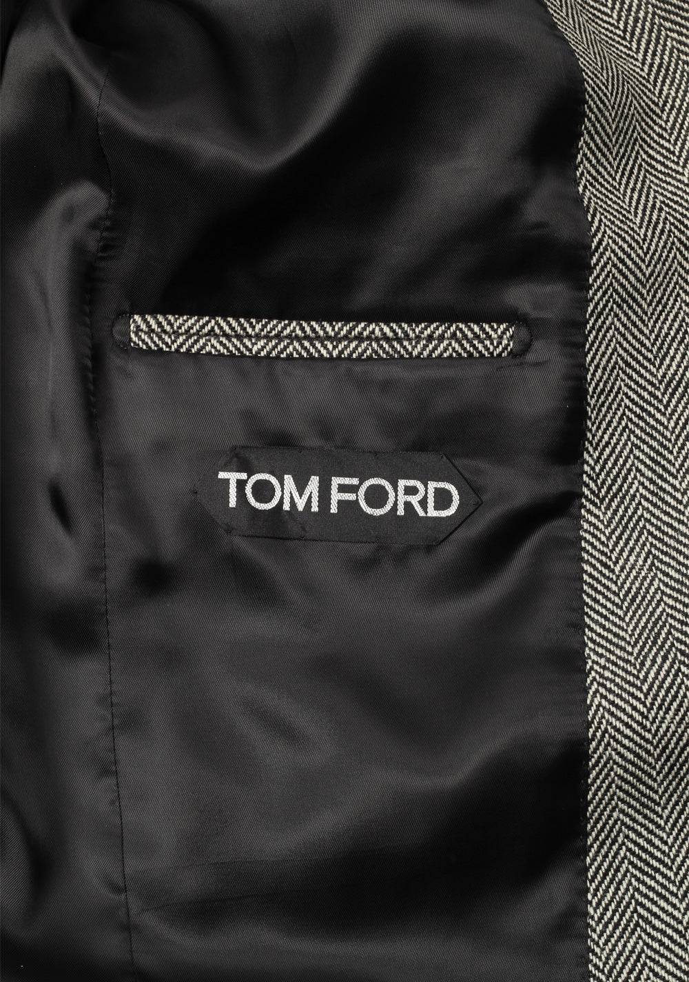 TOM FORD O'Connor Black White Herringbone Mohair Blend Suit Size 48 / 38R U.S.