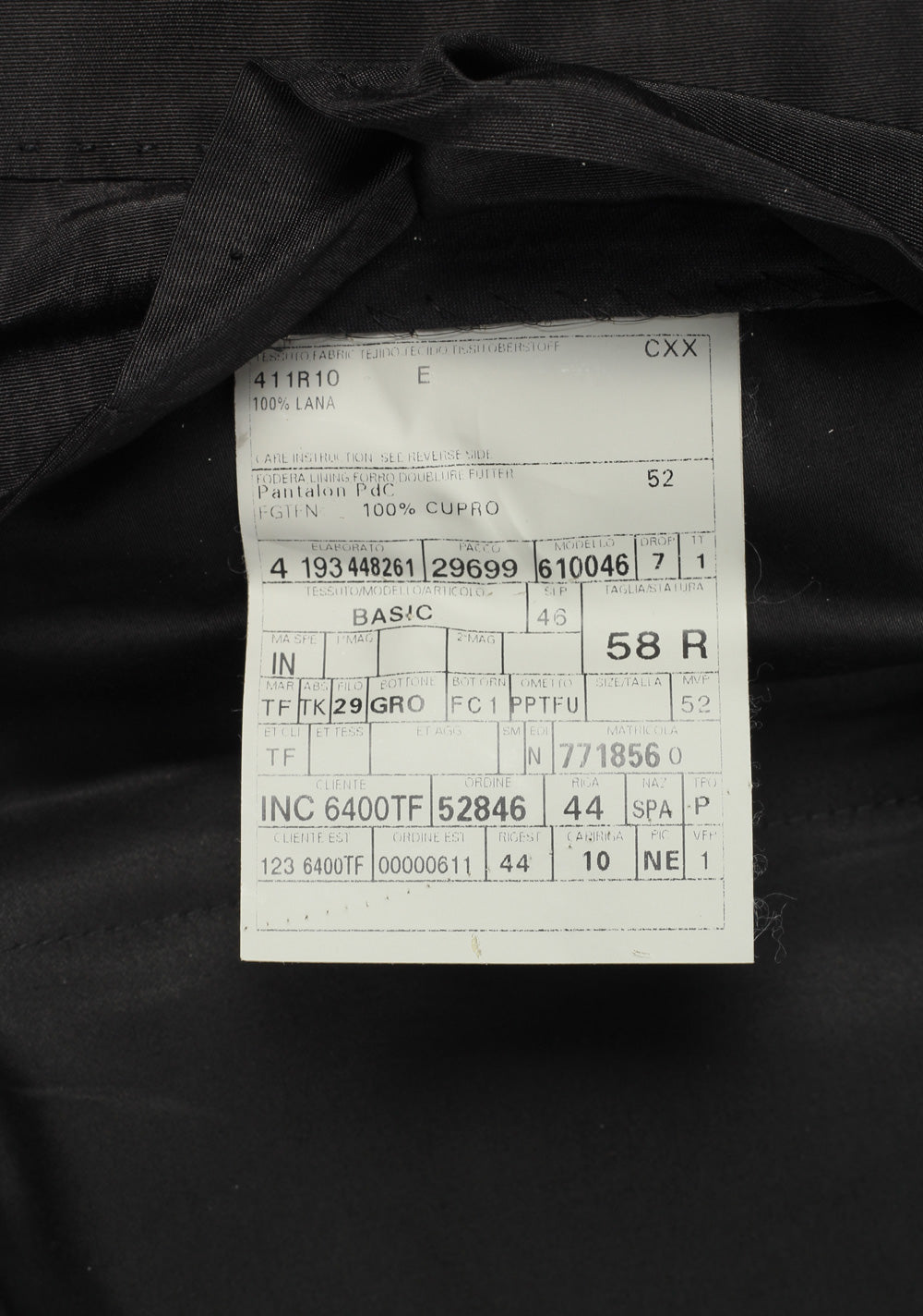 TOM FORD Black Cocktail Tuxedo Trousers Size 58 / 42 U.S. in Wool