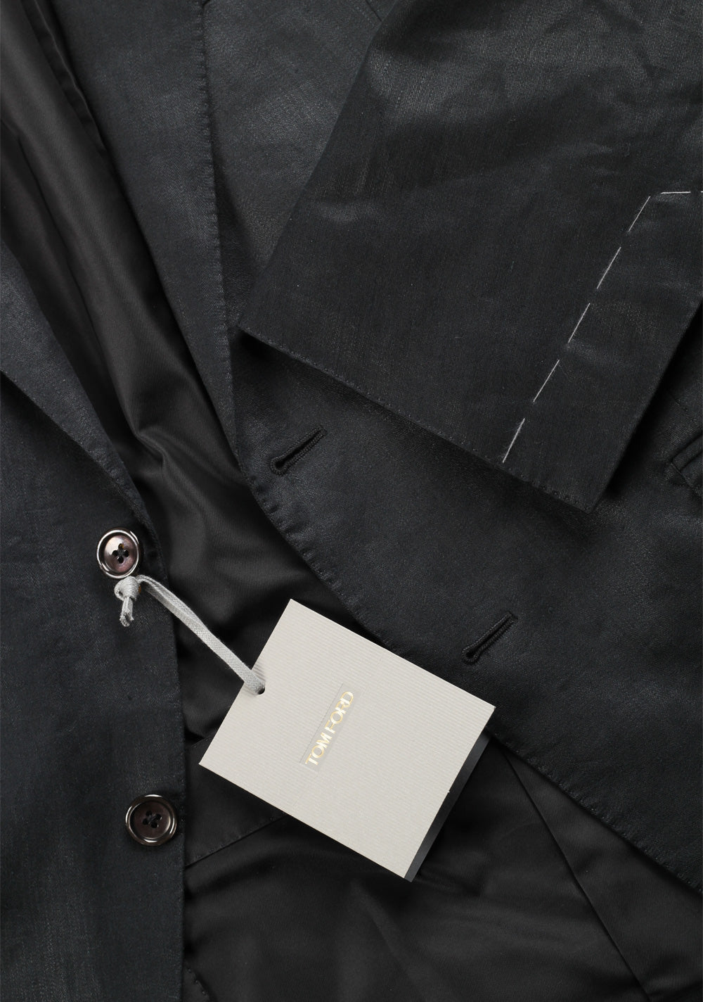 TOM FORD Suit Size 52 / 42R U.S. Black Linen