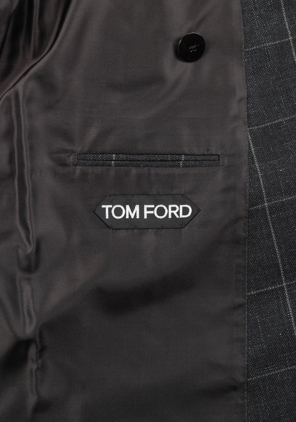 TOM FORD Double Breasted Suit Size 48 / 38R U.S. Wool Linen Silk