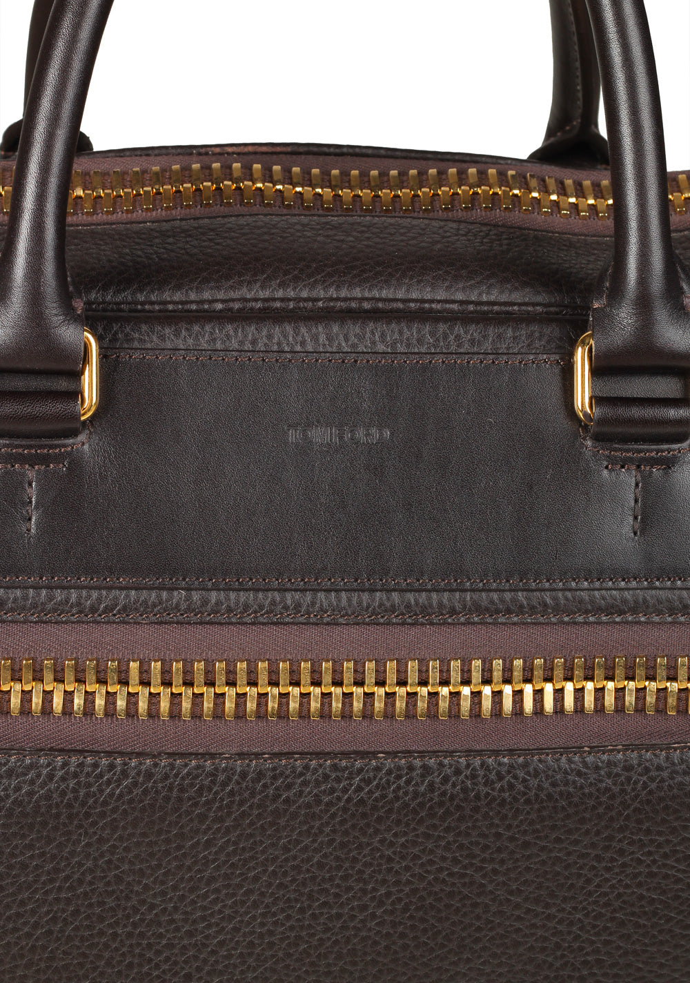 TOM FORD Zip Briefcase With Shoulder Strap Brown