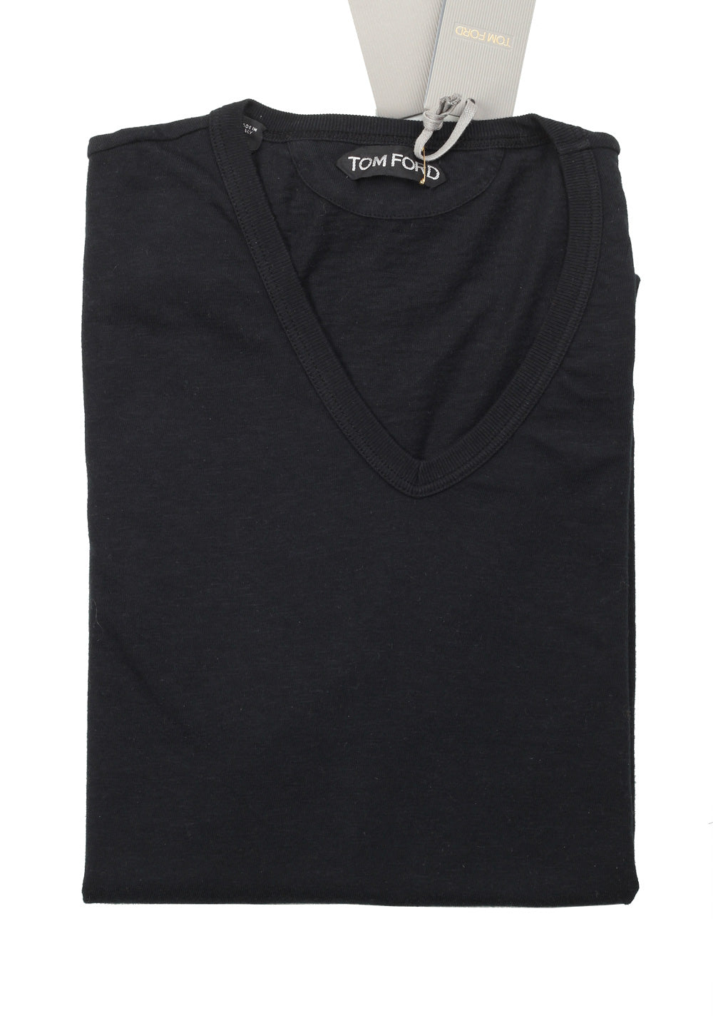 TOM FORD V Neck Tee Shirt Size 48 / 38R U.S. Black