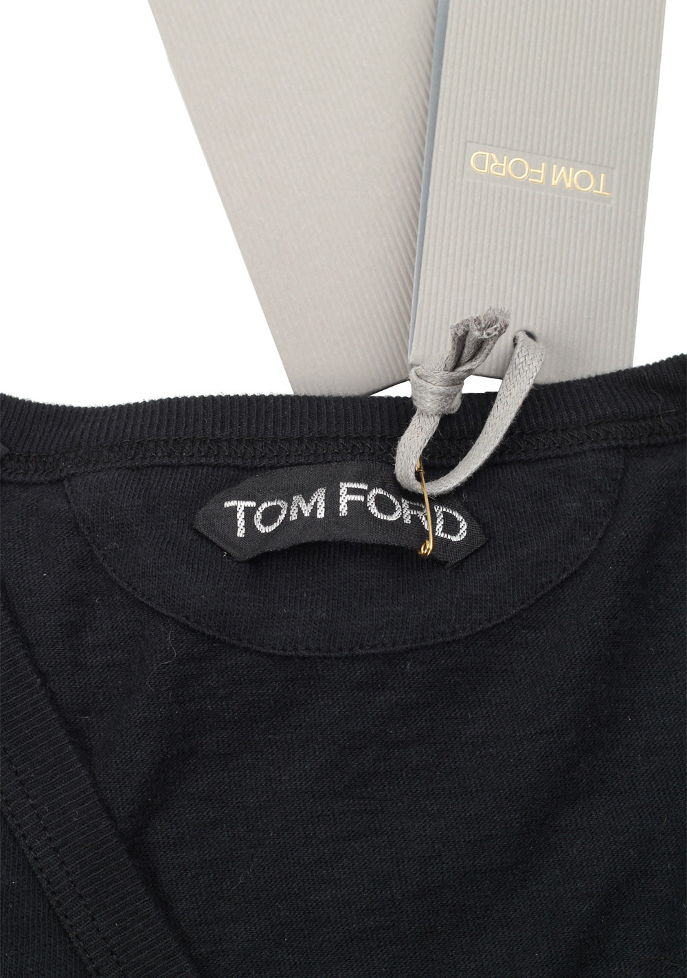 TOM FORD V Neck Tee Shirt Size 48 / 38R U.S. Black