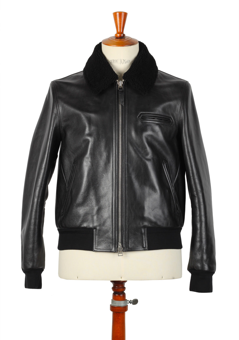 TOM FORD Leather Jacket Coat With Lamb Collar Size 52 / 42R U.S. Outerwear