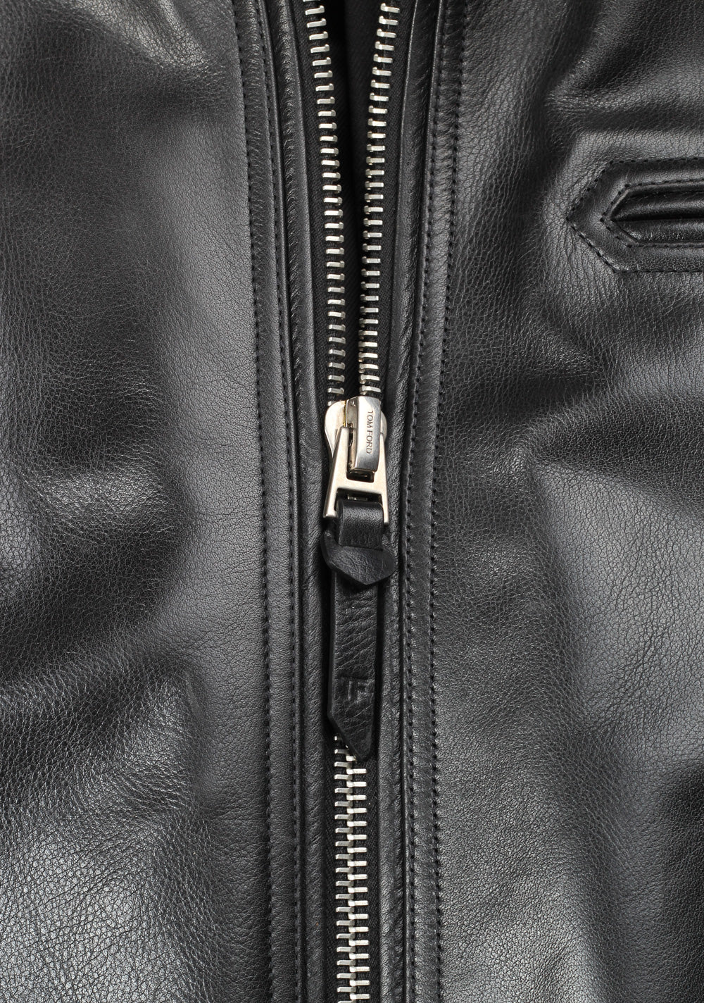TOM FORD Leather Jacket Coat With Lamb Collar Size 52 / 42R U.S. Outerwear