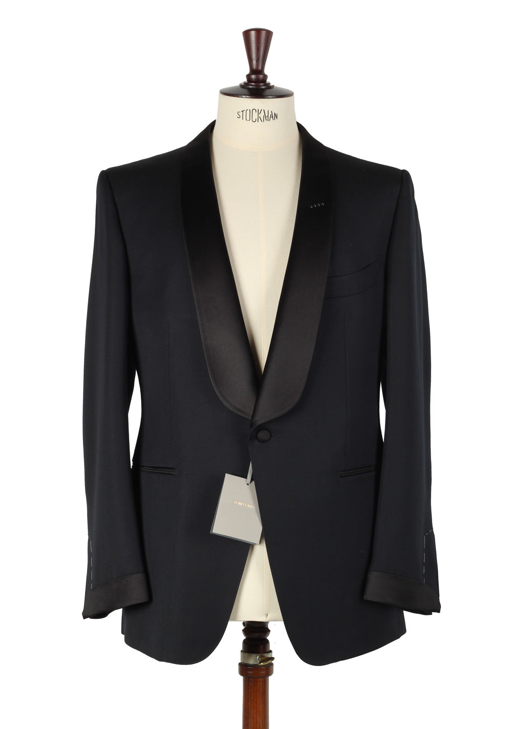 TOM FORD Black Tuxedo Suit Size 56 / 46R U.S. Shawl Collar Fit Y