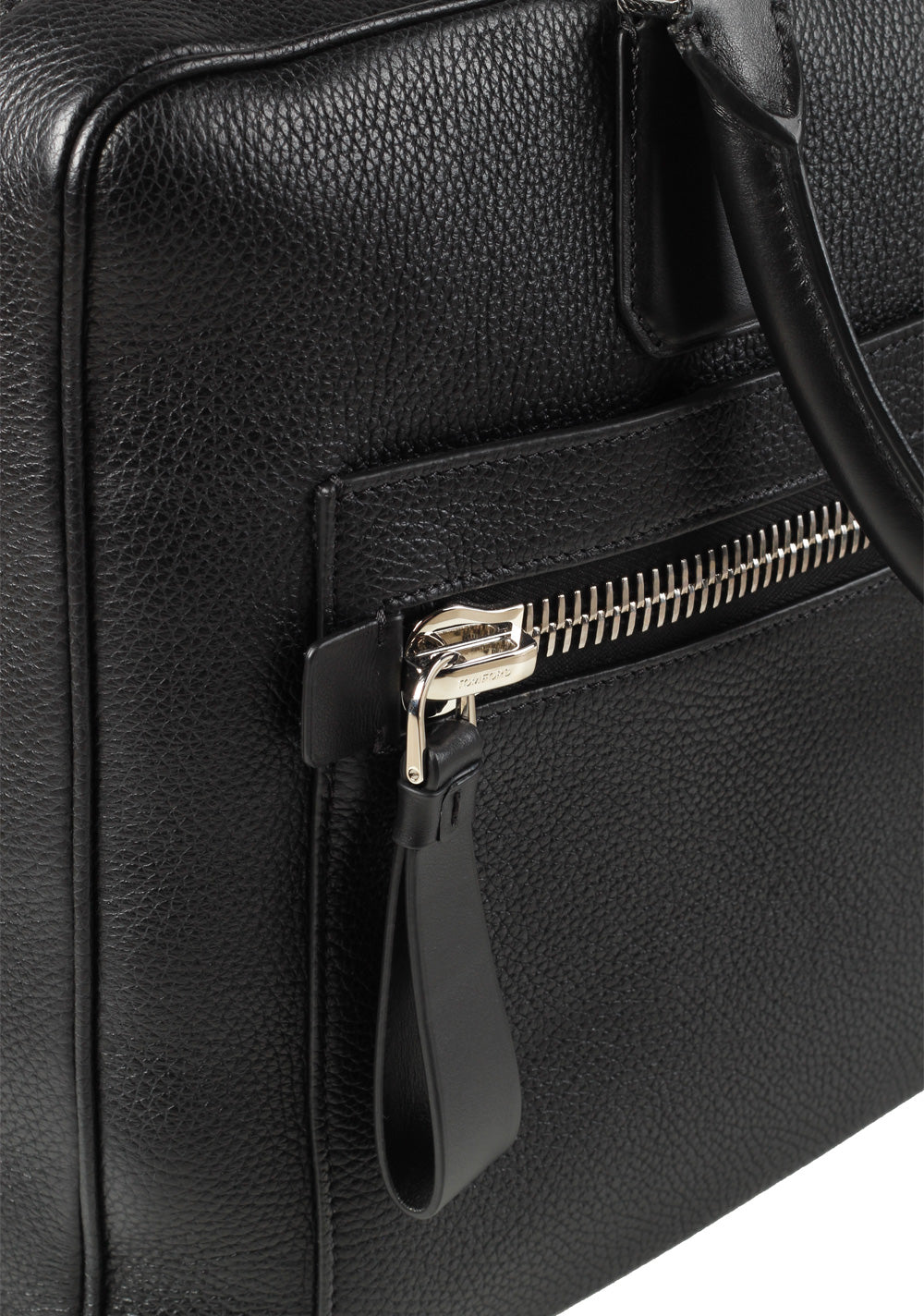 TOM FORD Buckley Double Zipper Briefcase With Shoulder Strap Black
