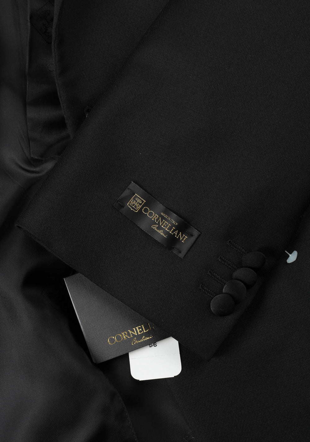 Corneliani Black Tuxedo Sport Coat Size 56 / 46R U.S. Virgin Wool