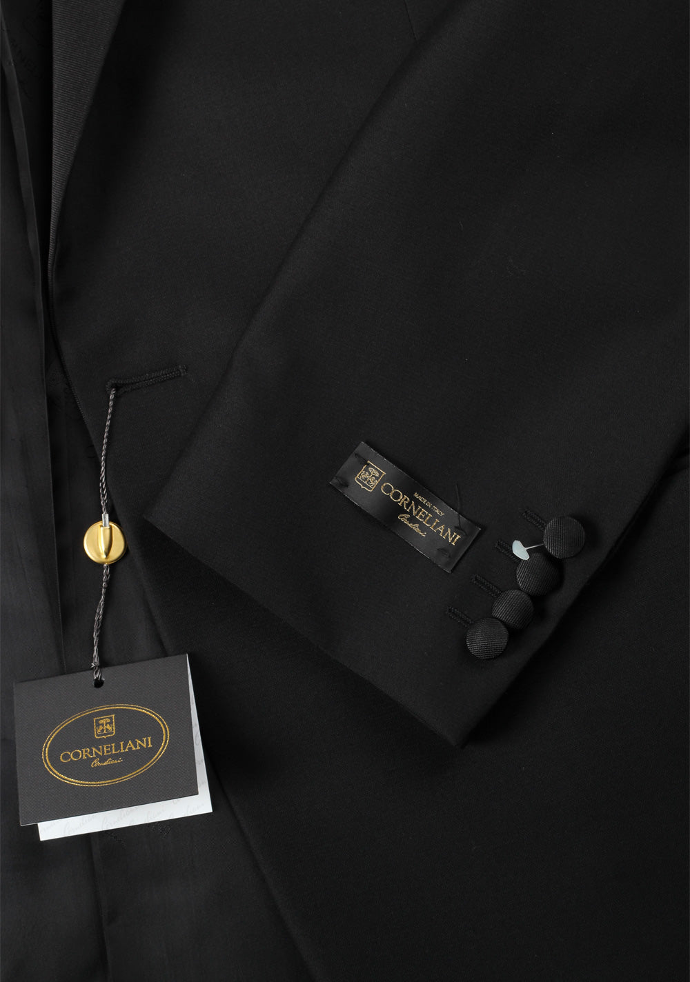 Corneliani Black Tuxedo Sport Coat Size 56L / 46L U.S. Super 140s