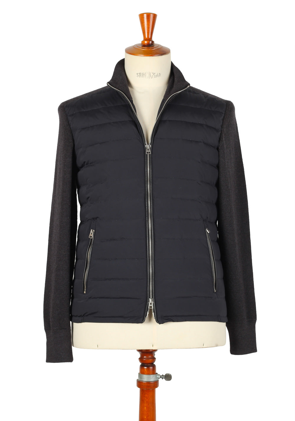 TOM FORD Blue James Bond Spectre Knitted Sleeve Bomber Jacket  Size 48 / 38R U.S.
