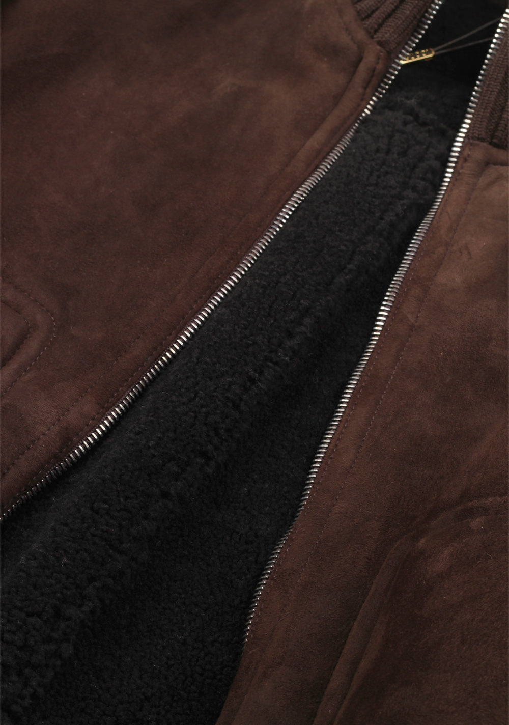 Gucci Brown Leather Bomber Jacket Coat Size 50 / 40R U.S. With Lamb Fur Lining