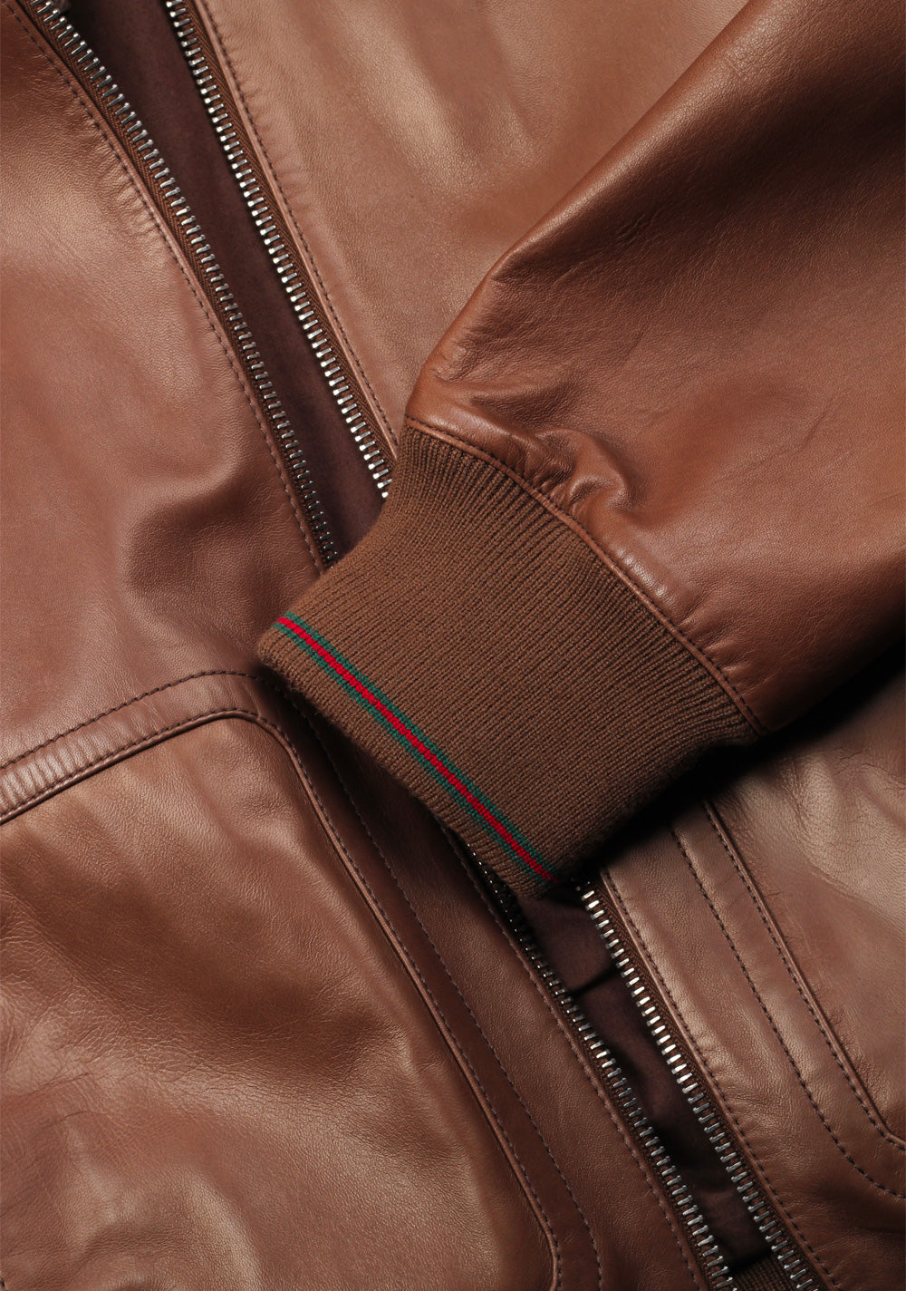 Gucci Brown Nappa Leather Bomber Jacket Coat Size 58 / 48R U.S.
