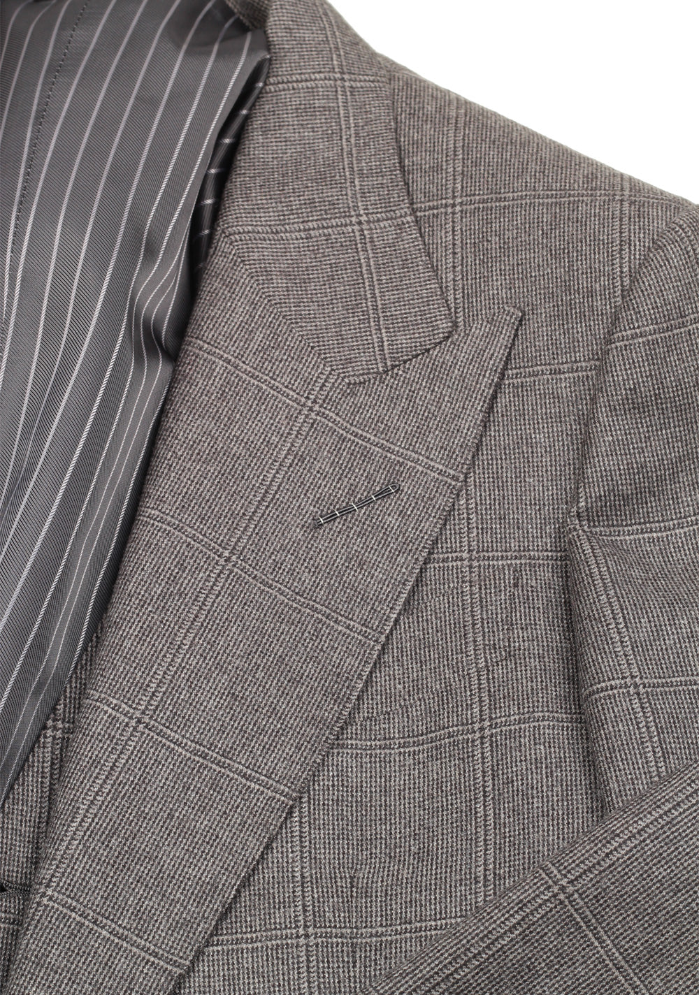 TOM FORD Shelton Gray Checked 3 Piece Suit Size 46 / 36R U.S. Wool