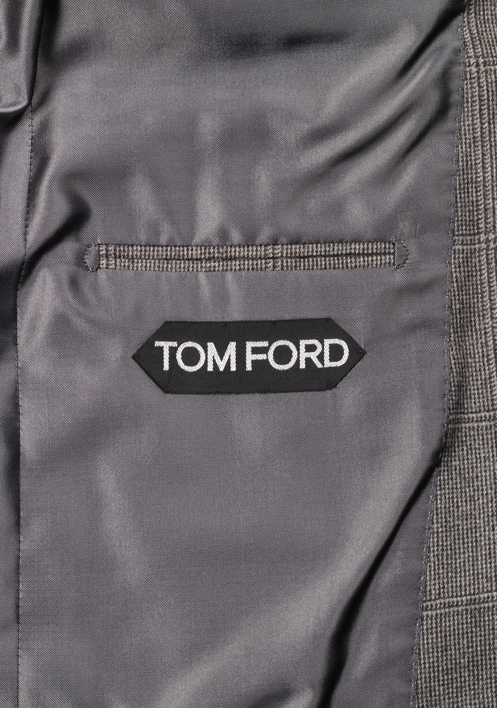 TOM FORD Shelton Gray Checked 3 Piece Suit Size 46 / 36R U.S. Wool