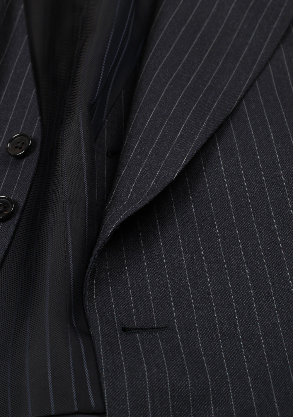 TOM FORD Shelton Charcoal Striped 3 Piece Suit Size 46 / 36R U.S. Wool