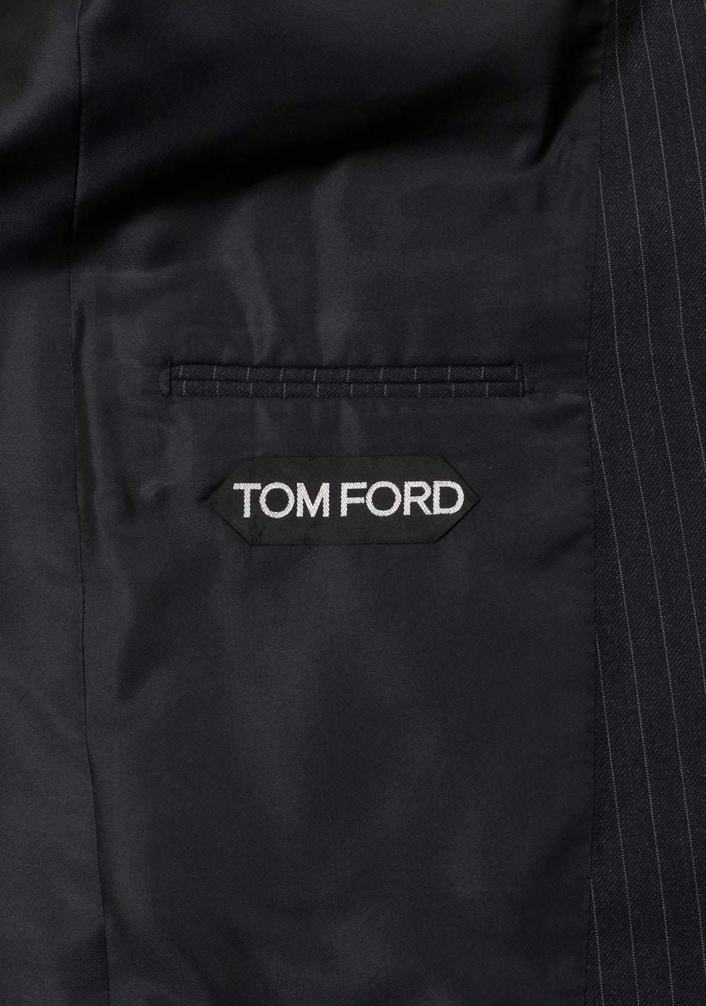 TOM FORD Shelton Charcoal Striped 3 Piece Suit Size 46 / 36R U.S. Wool