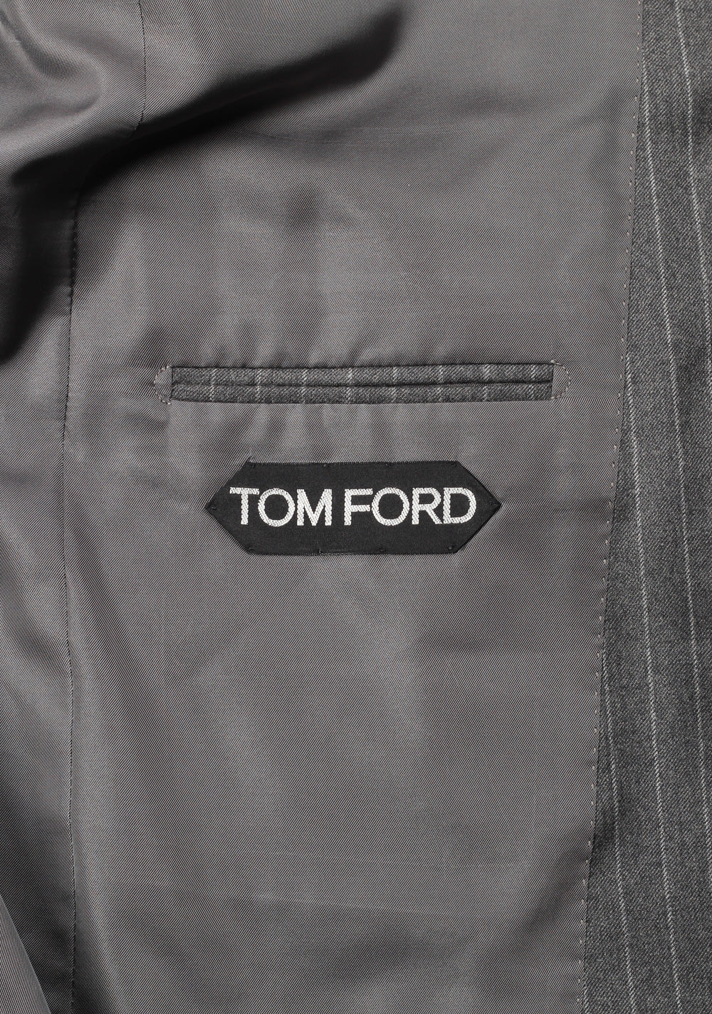TOM FORD Shelton Gray Striped 3 Piece Suit Size 46 / 36R U.S. Wool Silk