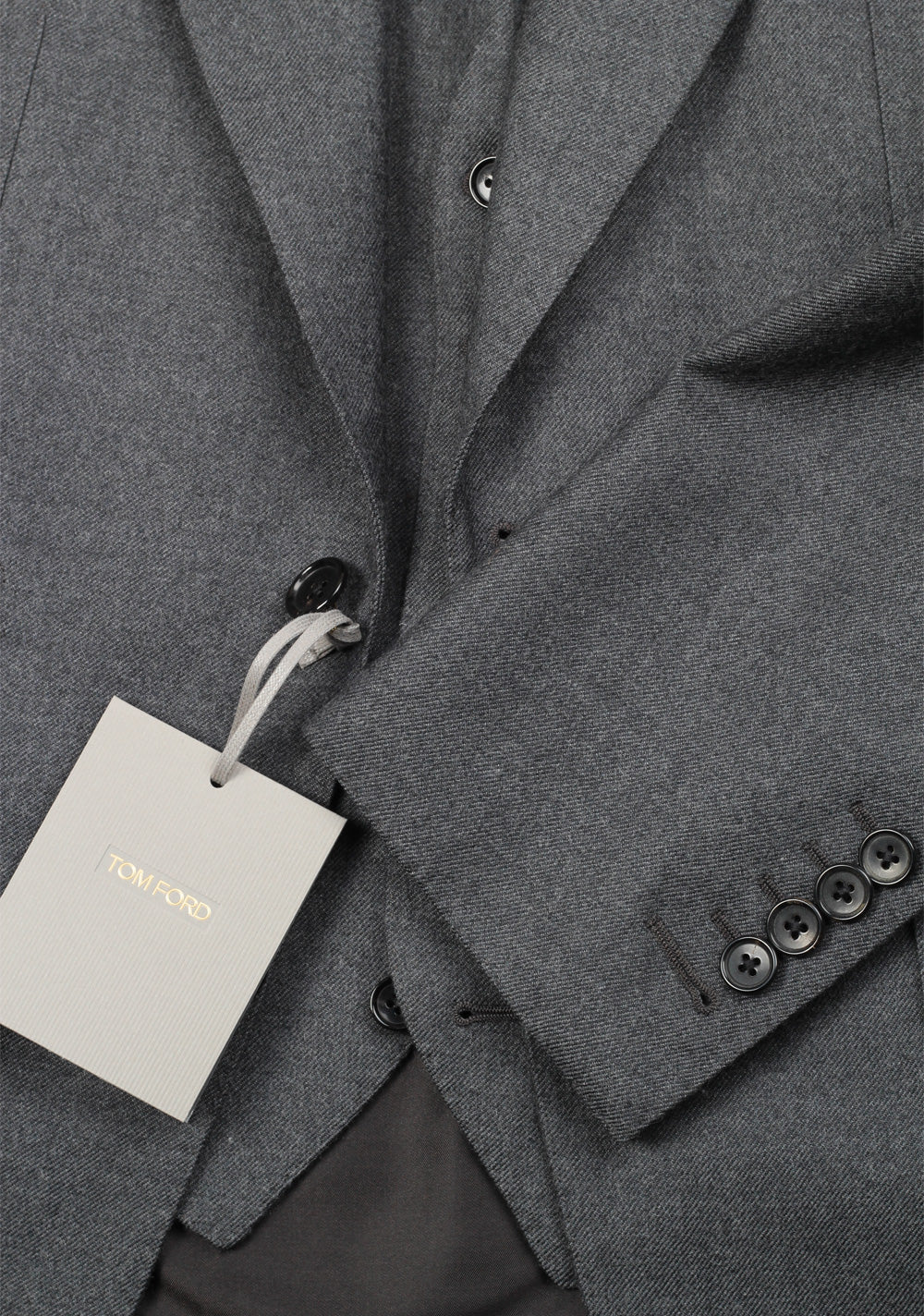 TOM FORD Shelton Solid Gray 3 Piece Suit Size 46 / 36R U.S. Wool