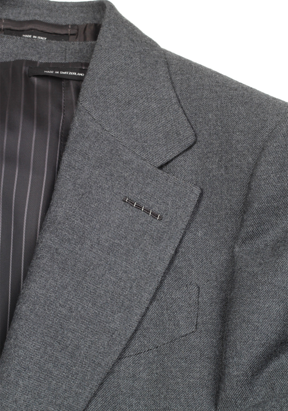 TOM FORD Shelton Solid Gray 3 Piece Suit Size 46 / 36R U.S. Wool