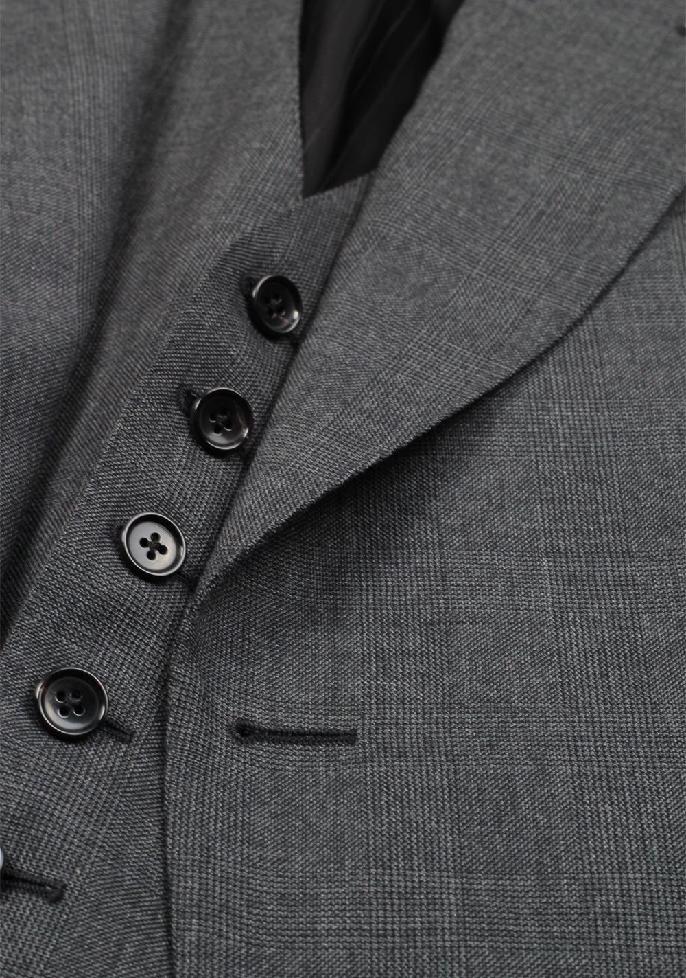 TOM FORD Shelton Gray Checked 3 Piece Suit Size 46 / 36R U.S. Wool