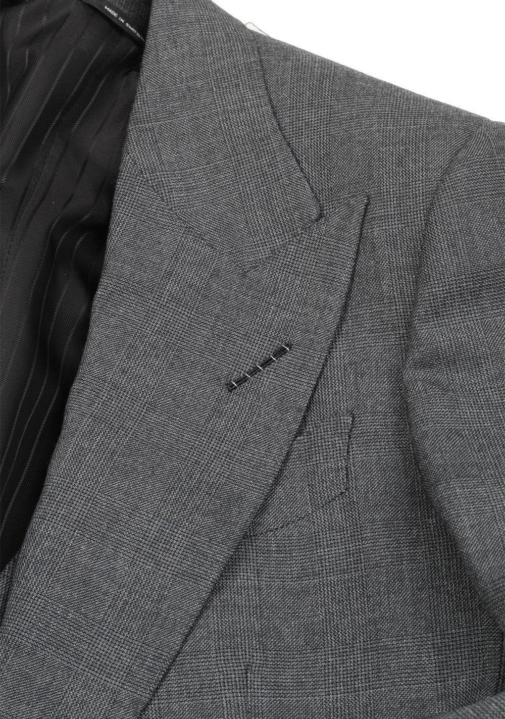 TOM FORD Shelton Gray Checked 3 Piece Suit Size 46 / 36R U.S. Wool
