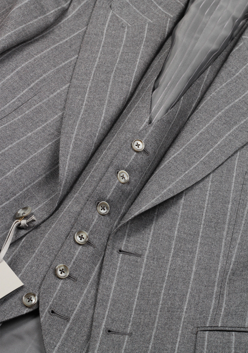 TOM FORD Spencer Gray Striped 3 Piece Suit Size 46 / 36R U.S. Wool Fit D