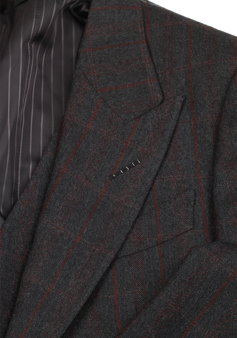 TOM FORD Shelton Gray Checked 3 Piece Suit Size 46 / 36R U.S. Wool