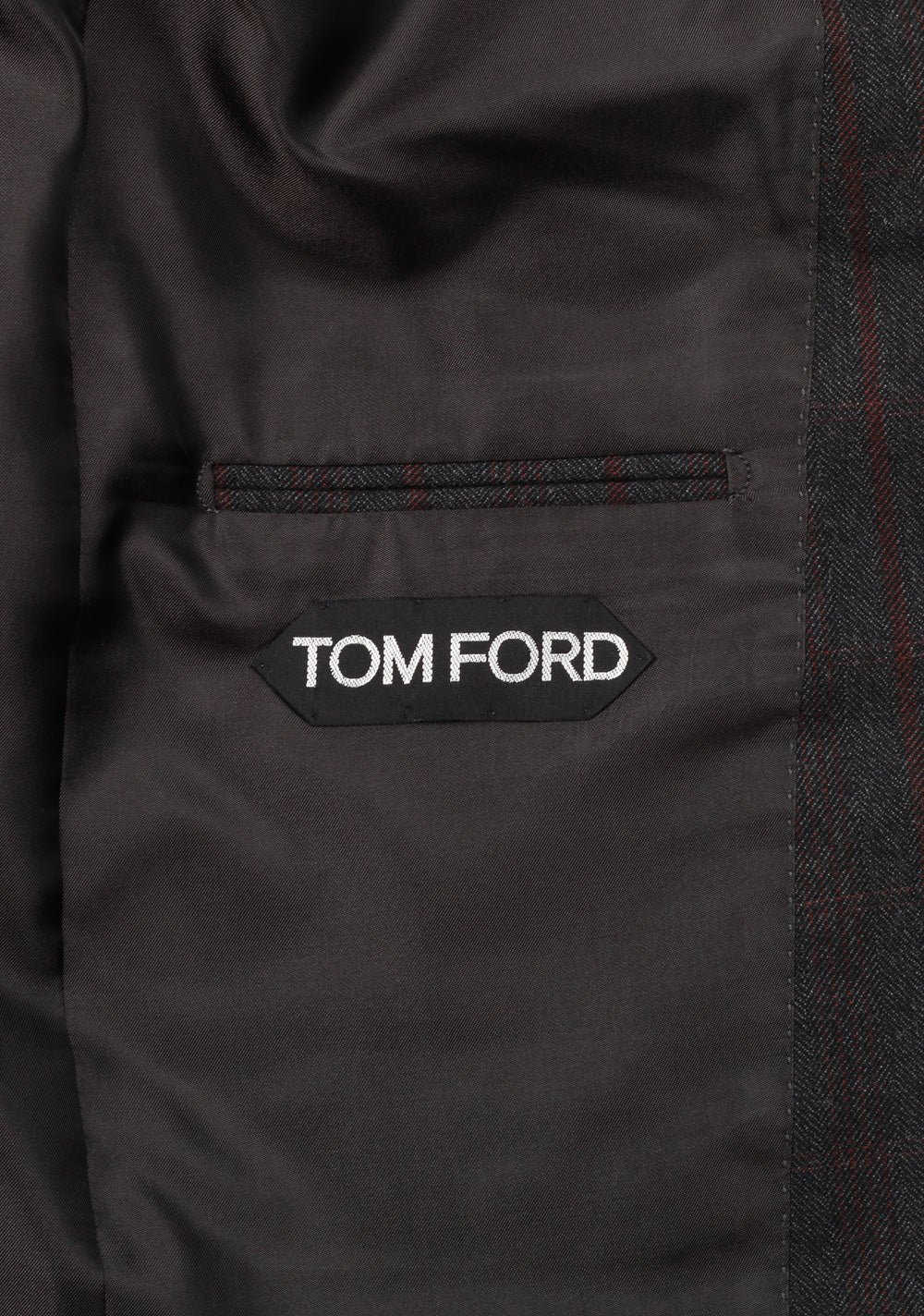 TOM FORD Shelton Gray Checked 3 Piece Suit Size 46 / 36R U.S. Wool