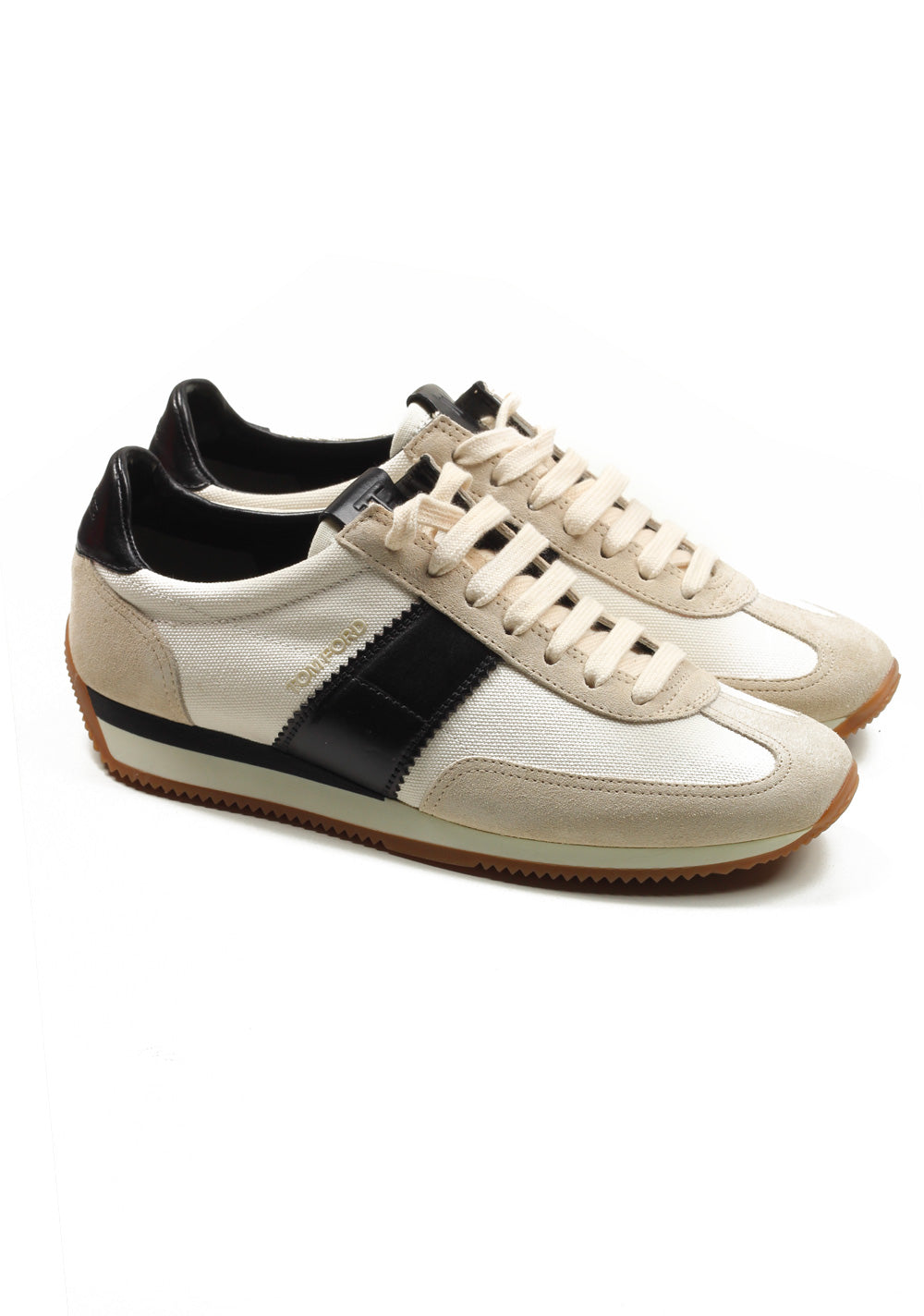TOM FORD Orford Colorblock Suede White Black Trainer Sneaker Shoes Size 8 UK / 9 U.S.