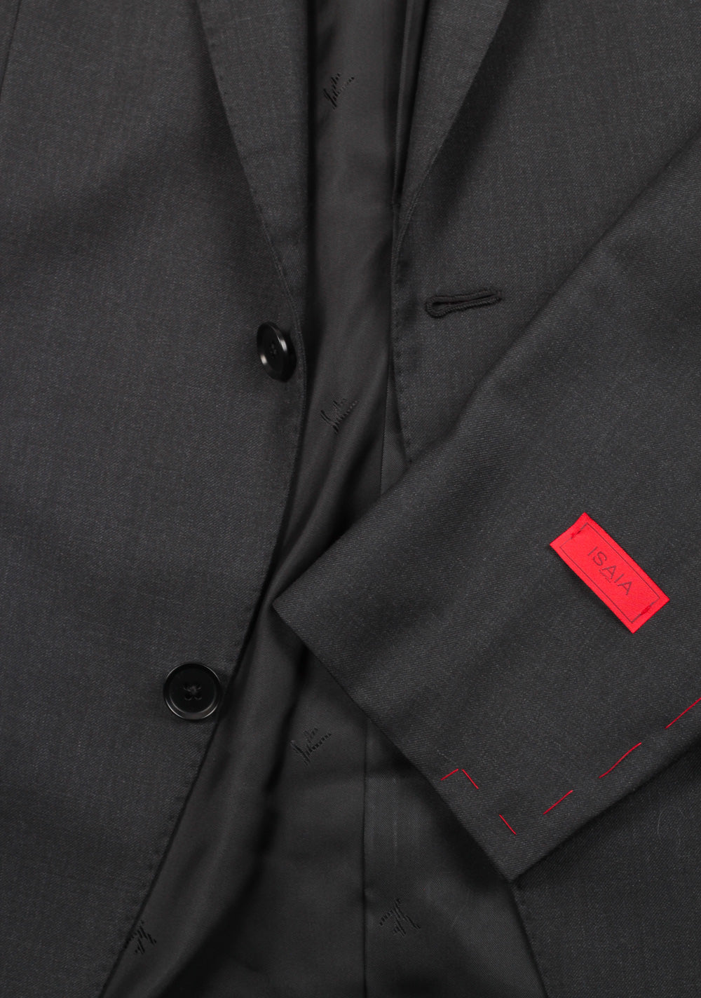 Isaia Charcoal Suit Size 54 / 44R U.S. Super 130s