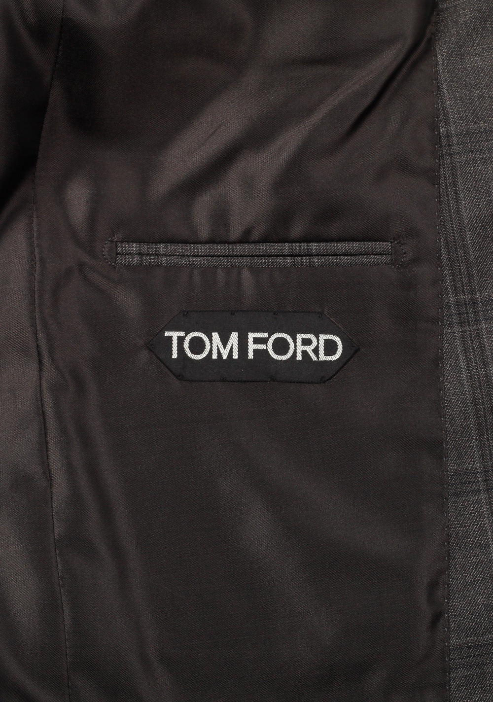 TOM FORD Shelton Checked Gray Suit Size 46 / 36R U.S. Wool Silk